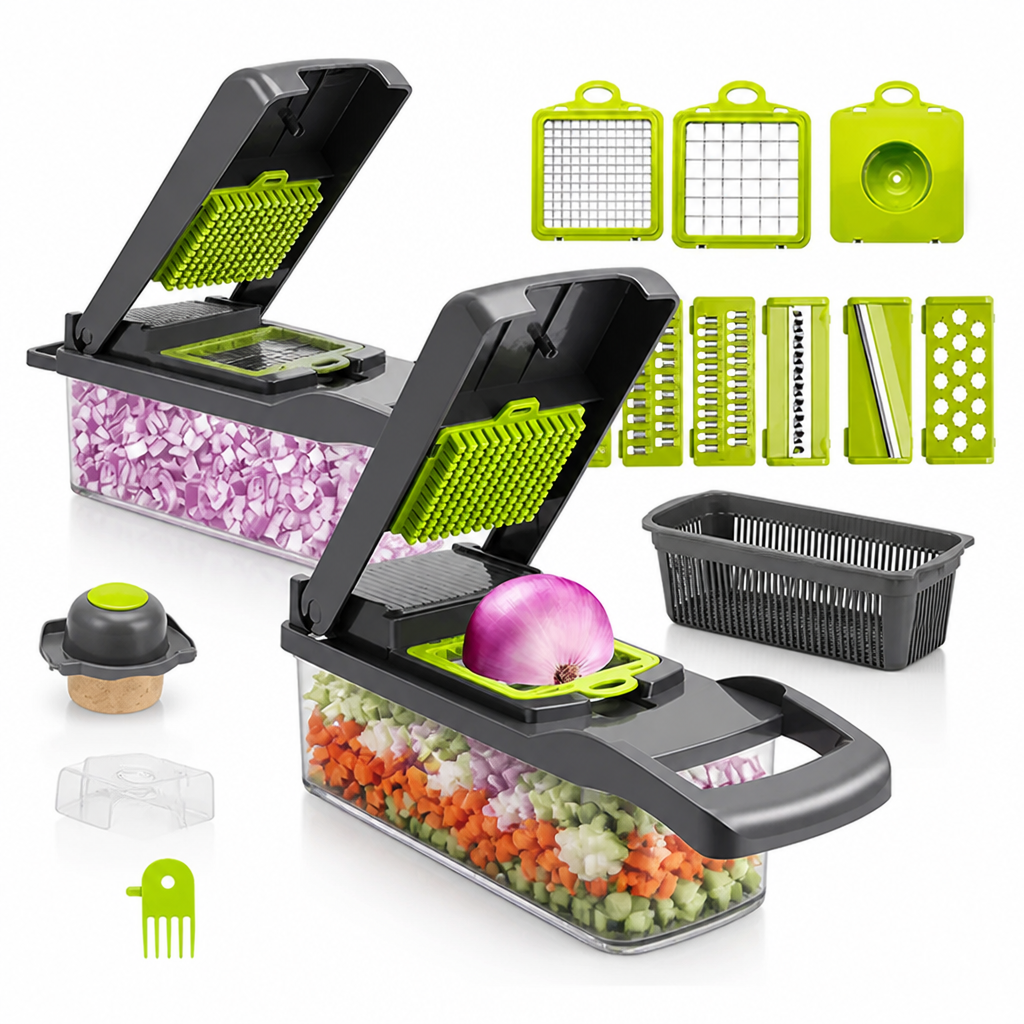 Durable ABS Multi-Function Vegetable Chopper (Includes Container)