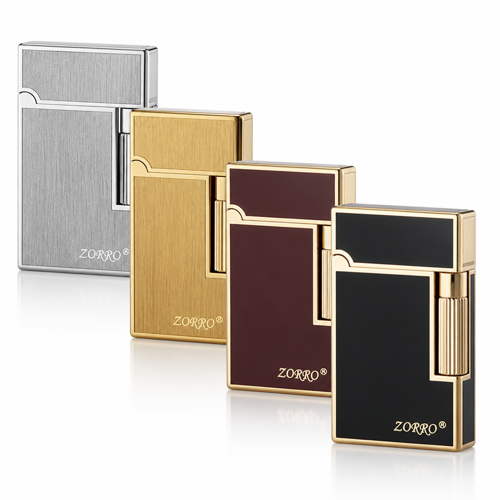 Refillable Butane Side-Pulley Metal Lighter (Gift Box Option)