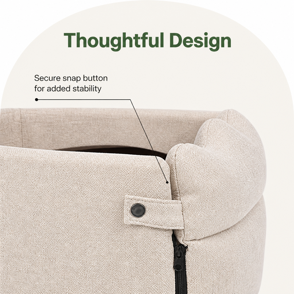 DogBedHouse Plush & Durable Polyester Dog Car Seat (Small/Medium)