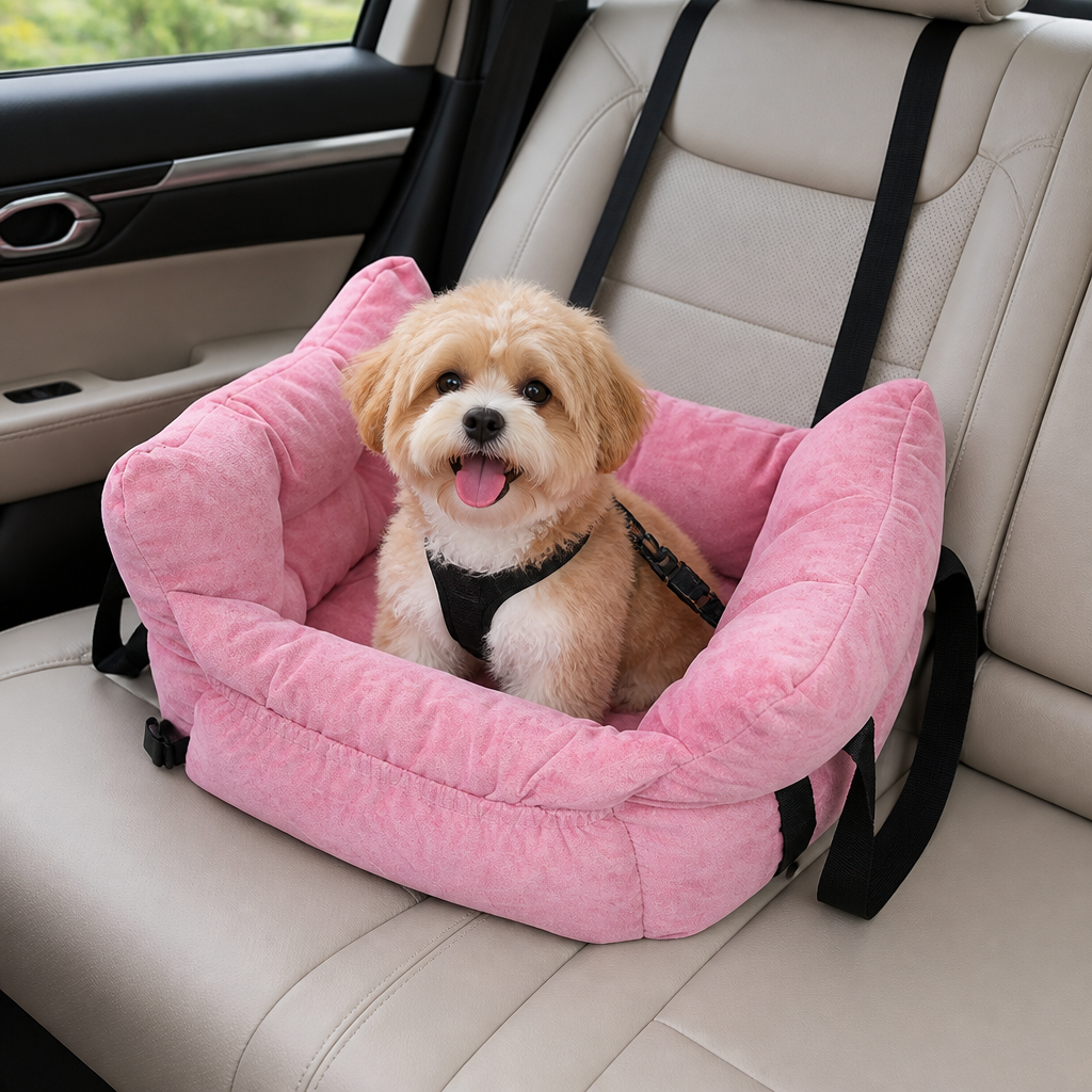 DogBedHouse Safety Harness & Multi-Carry Booster Seat (Fits Front & Back Seats)