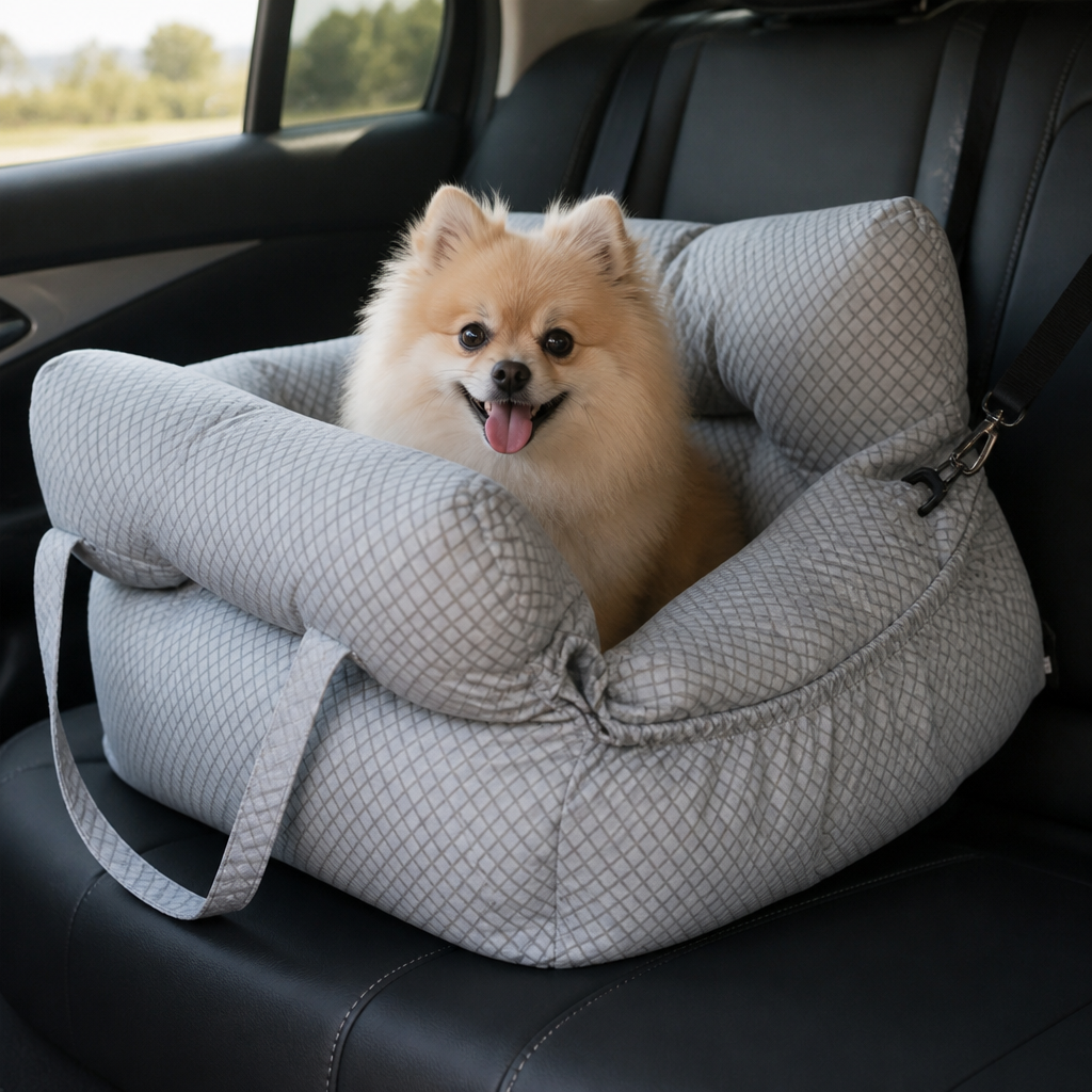 DogBedHouse Breathable Polyester Travel Carrier (Safety Hook & Car Seat Fit)