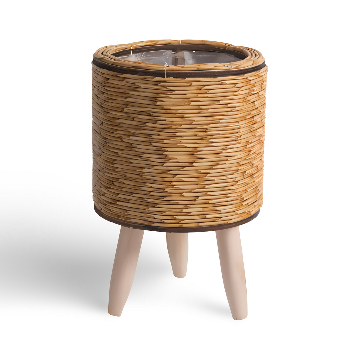 Artificial Basket Planter Rustic Rattan Flower Pot