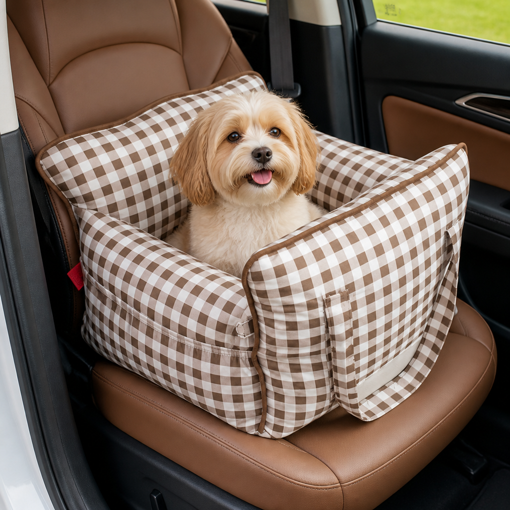 DogBedHouse Breathable Polyester Travel Carrier (Safety Hook & Car Seat Fit)
