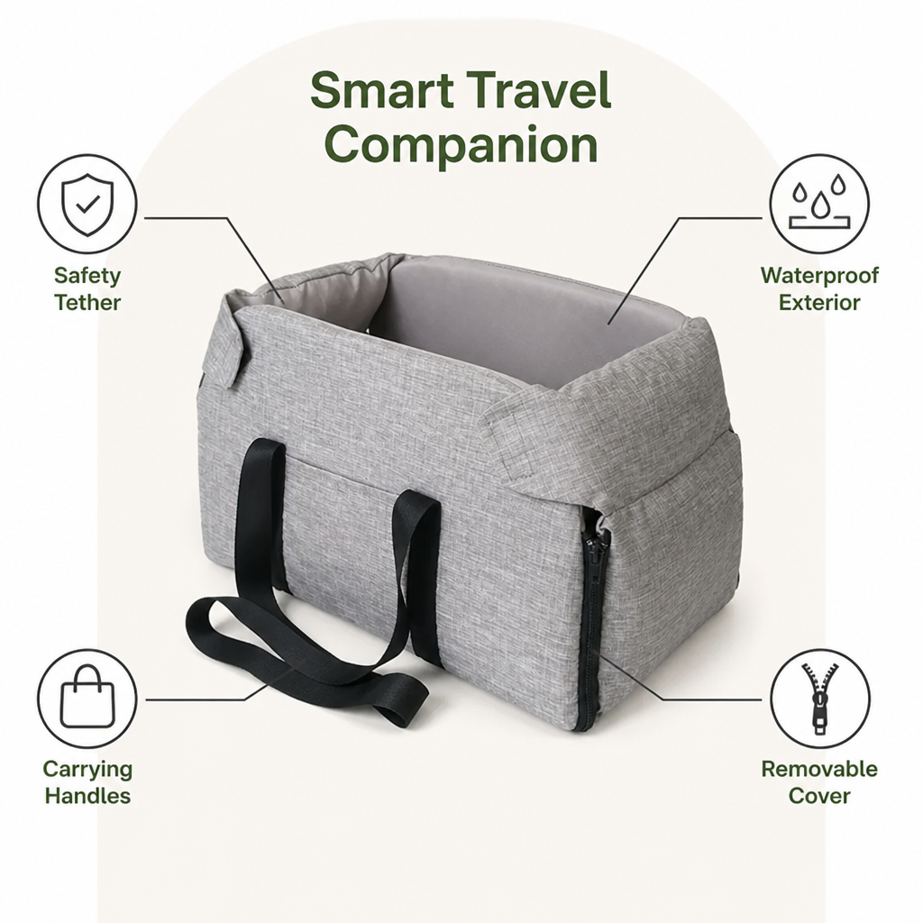 DogBedHouse Waterproof & Washable Console Booster Dog Car Seat