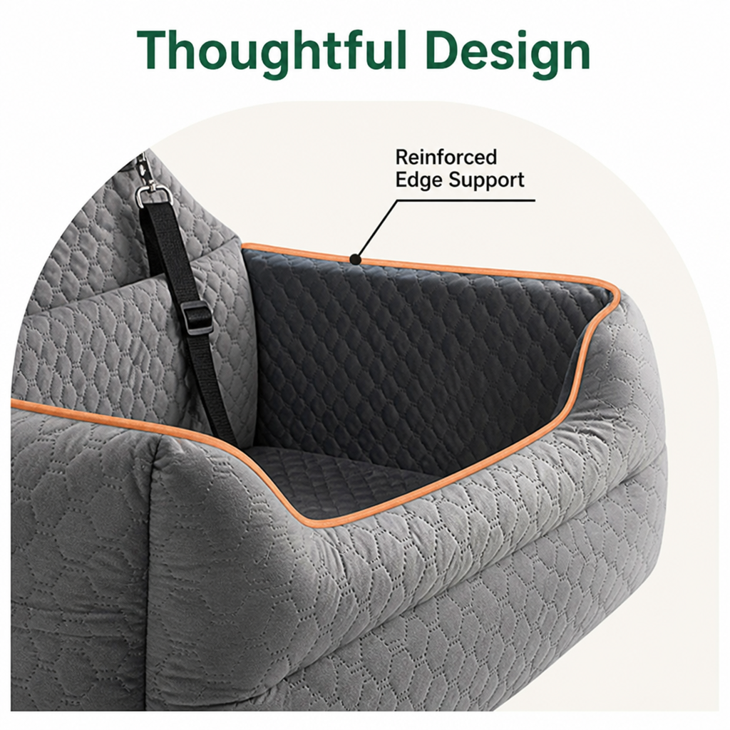 DogBedHouse Memory Foam & Washable Cover Car Booster Seat