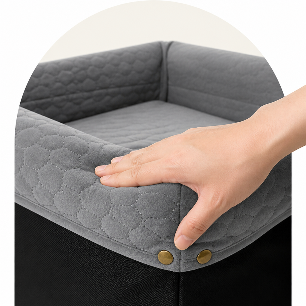 DogBedHouse Non-Slip Memory Foam & Adjustable Straps Booster Seat (Removable Cover)