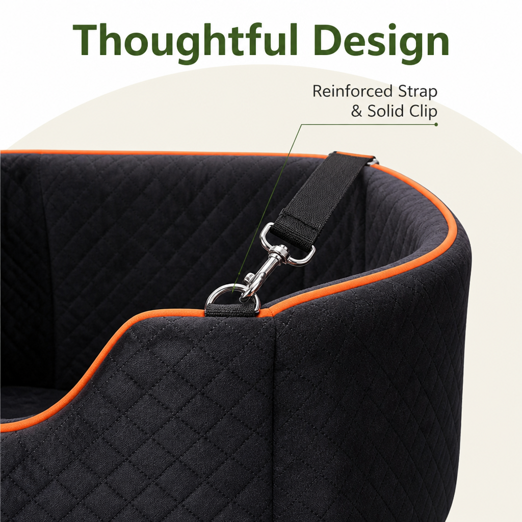 DogBedHouse Washable Canvas & Non-Slip Car Booster Seat (Up To 40 lb)