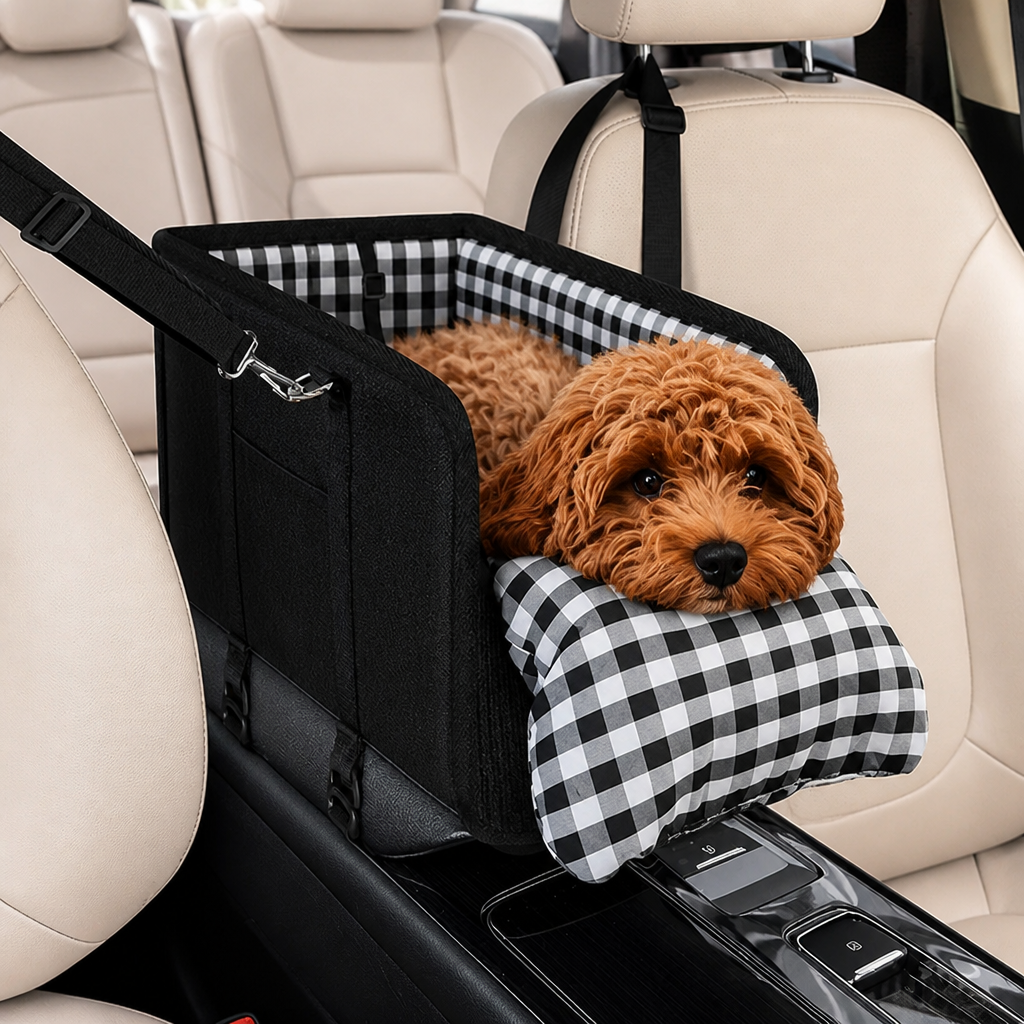DogBedHouse Seat Belt Support & Anti-Slip Dog Booster Seat