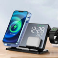 3-in-1 Wireless Charging Station with Alarm Clock – Compatible with iPhone, Watch & AirPods