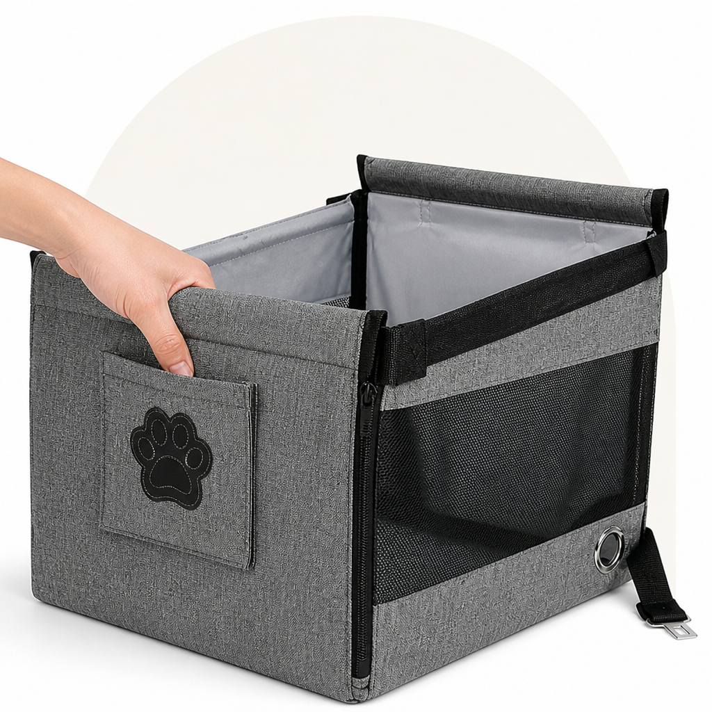 DogBedHouse Waterproof Mesh & Safety Attachments Pet Car Seat