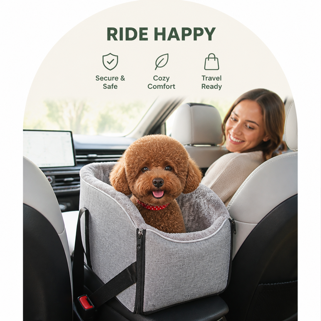 DogBedHouse Buckle-Secure & Portable Polyester Pet Car Seat