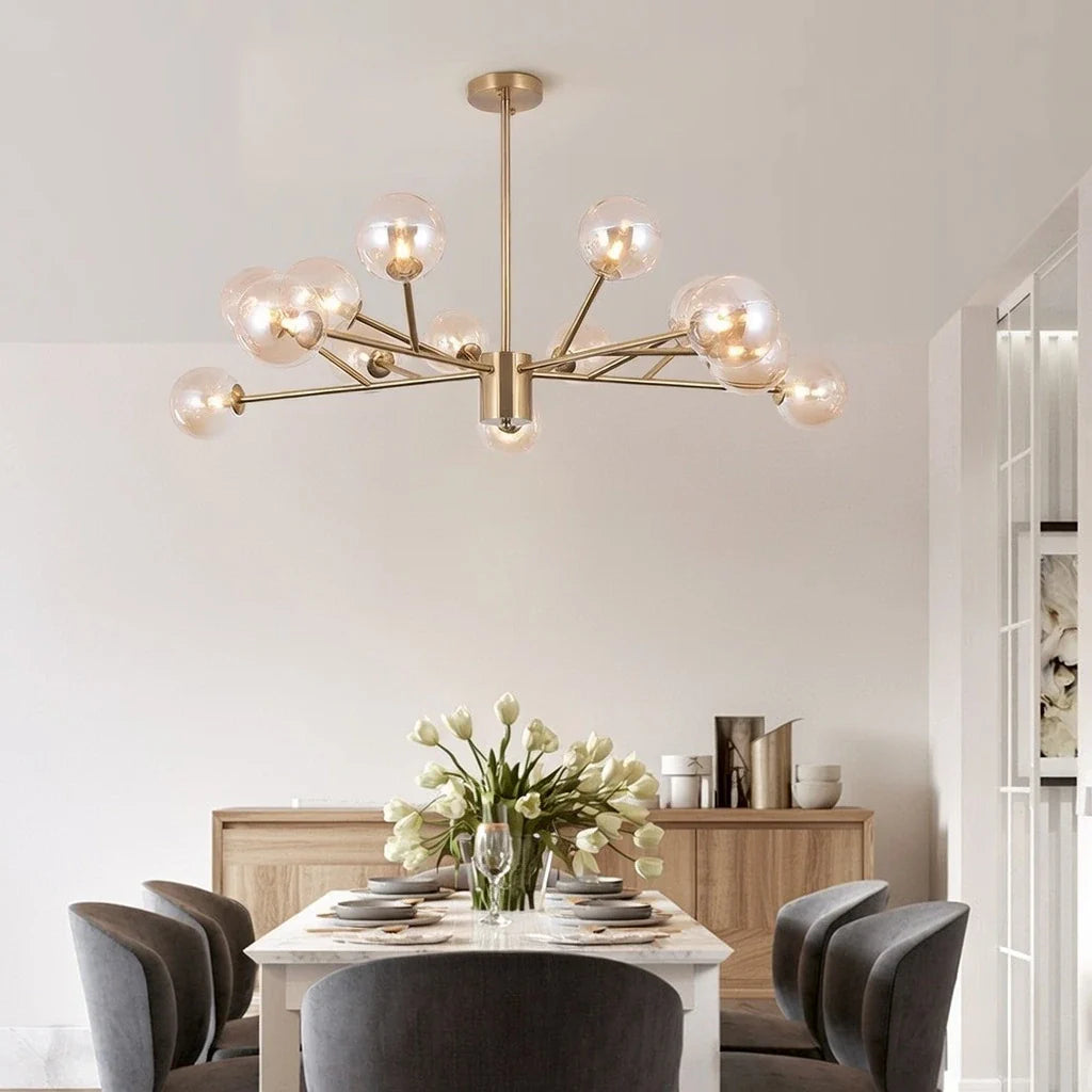 Zinnia 15-Light Mid-Century Bubble Chandelier