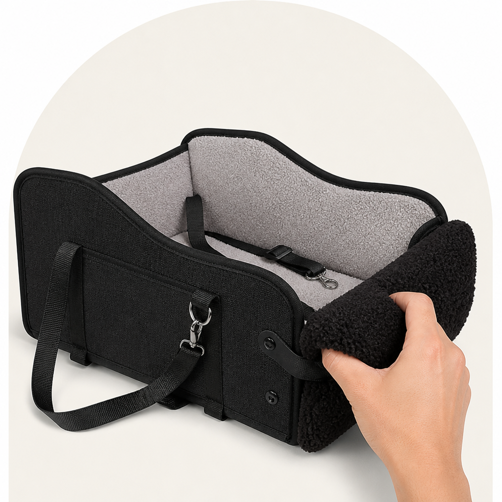 DogBedHouse Adjustable Height & Safety Harness Car Booster Seat