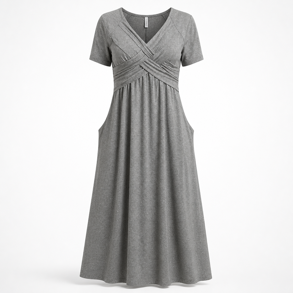 Women's Dress Built-in Tummy Control | Regular Fit | Elasticated Waist, Midi Length | Summer Dress | Wedding Guest Outfit