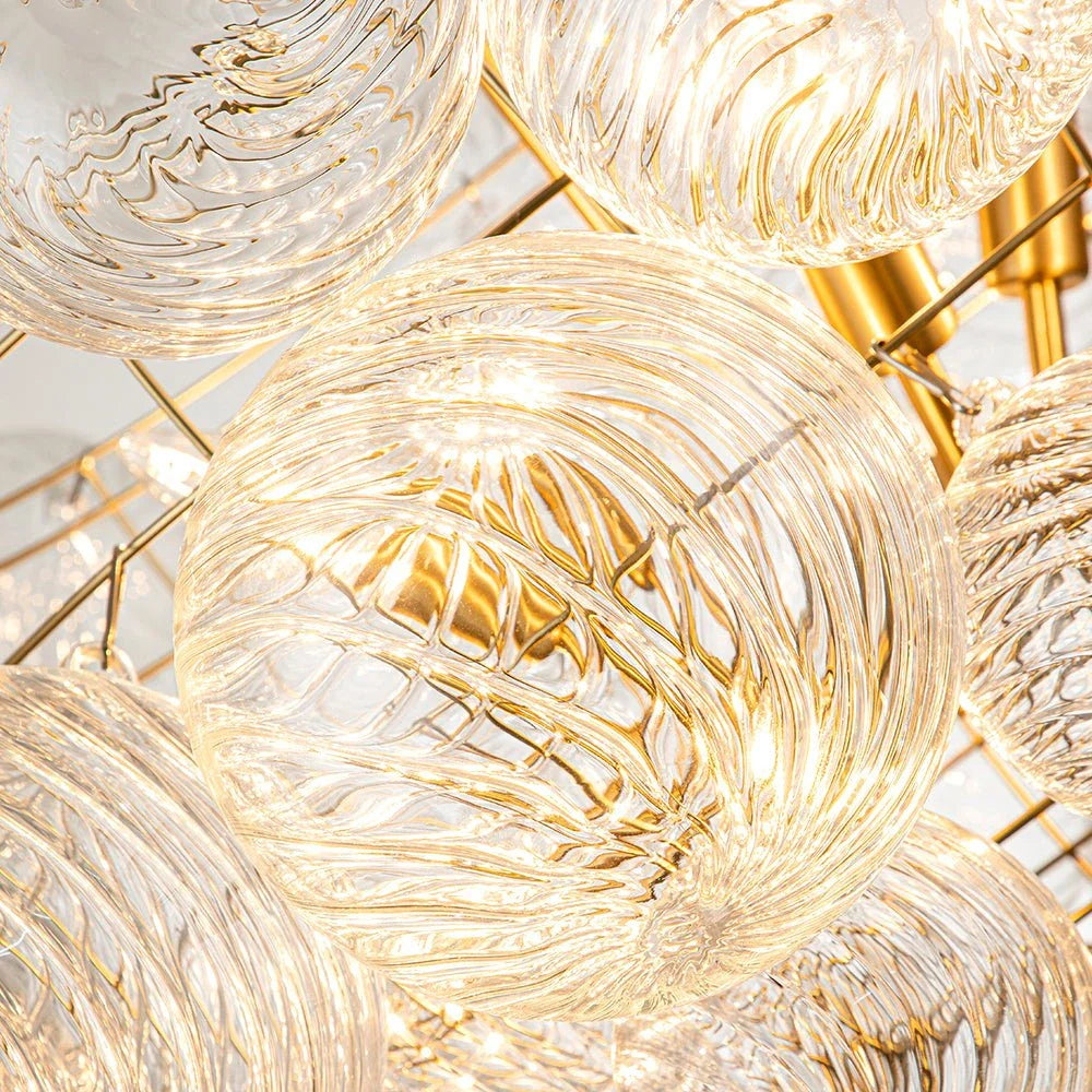 Eleni Clear Ribbed Glass Bubble Chandelier