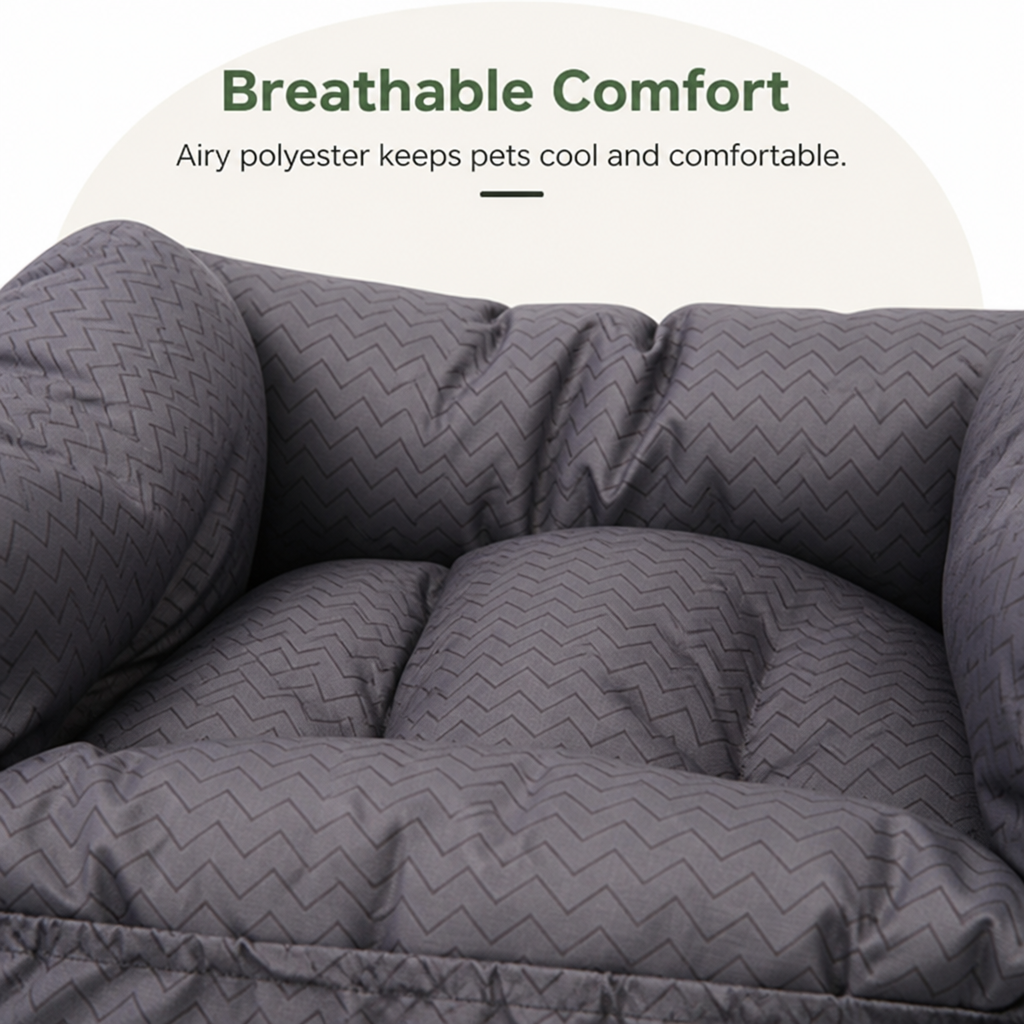 DogBedHouse Breathable Polyester Travel Carrier (Safety Hook & Car Seat Fit)