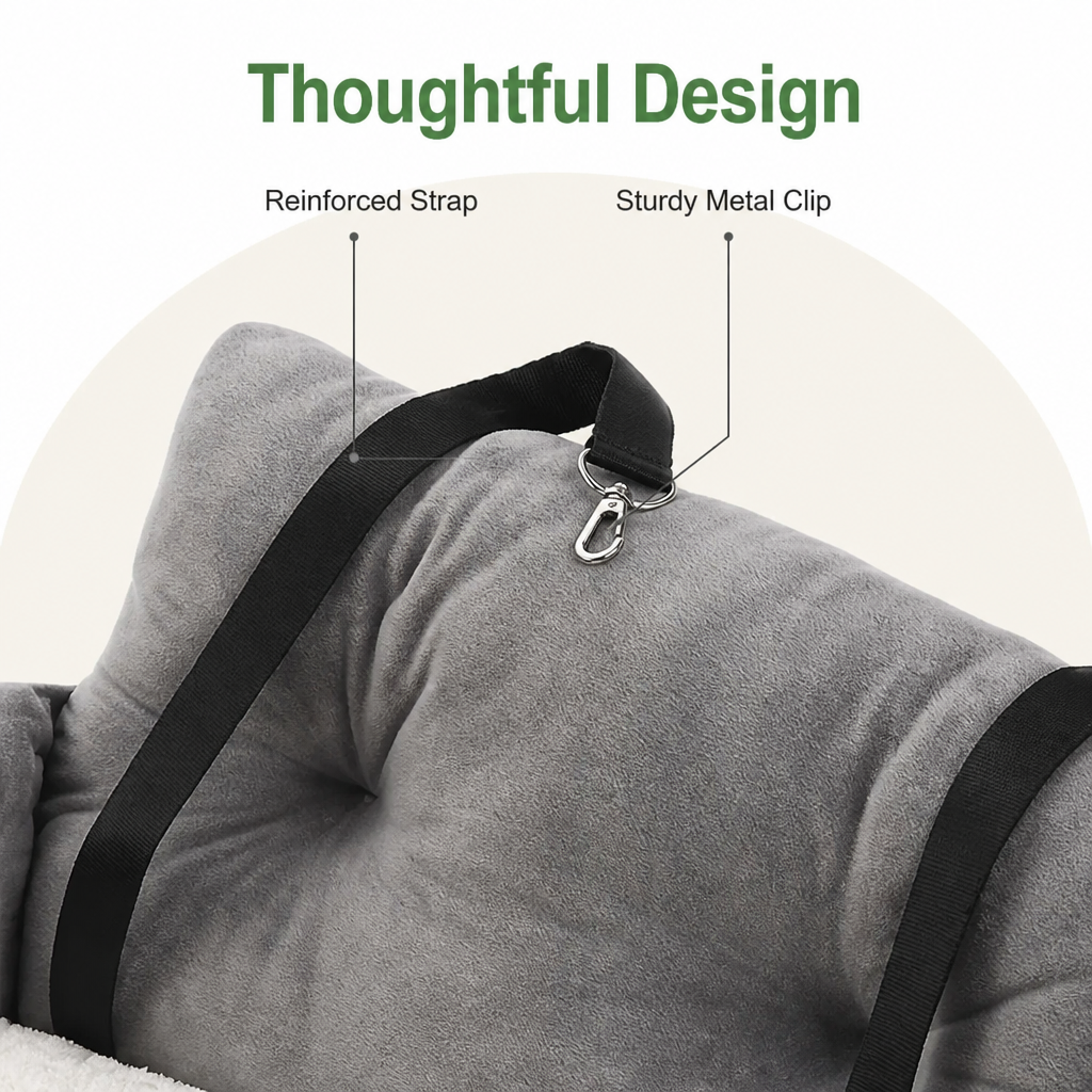 DogBedHouse Cushioned Plush Washable Car Seat Cover (Foldable Hammock)