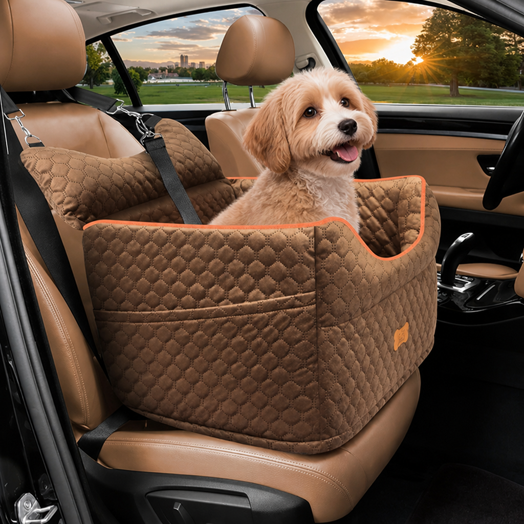 DogBedHouse Elevated Removable & Washable Car Booster Seat
