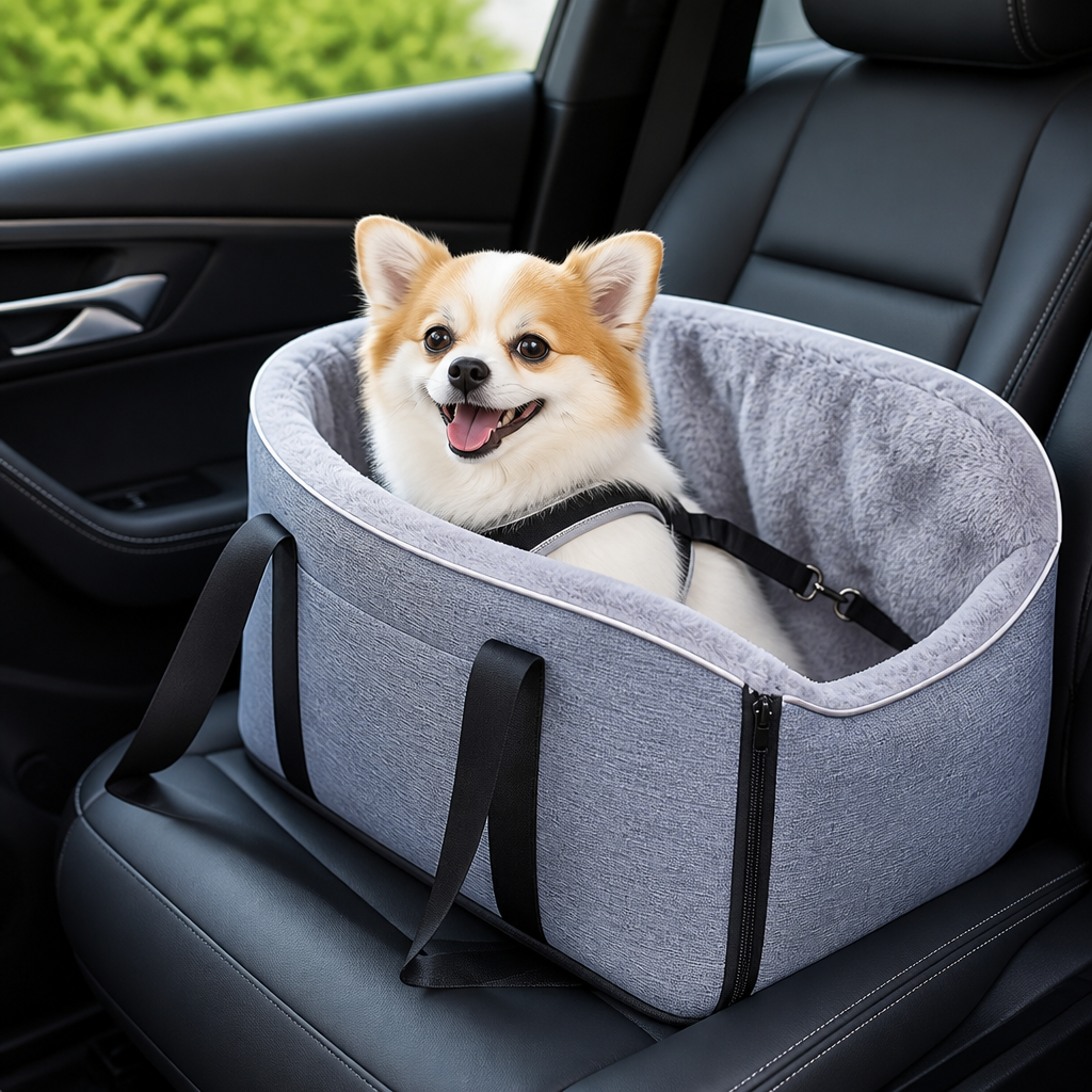 DogBedHouse Plush Polyester & Safety Buckles Booster Car Seat