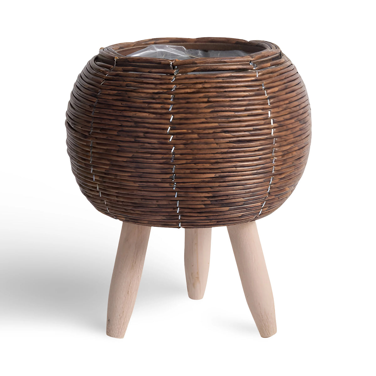 Artificial Basket Planter Rustic Rattan Flower Pot