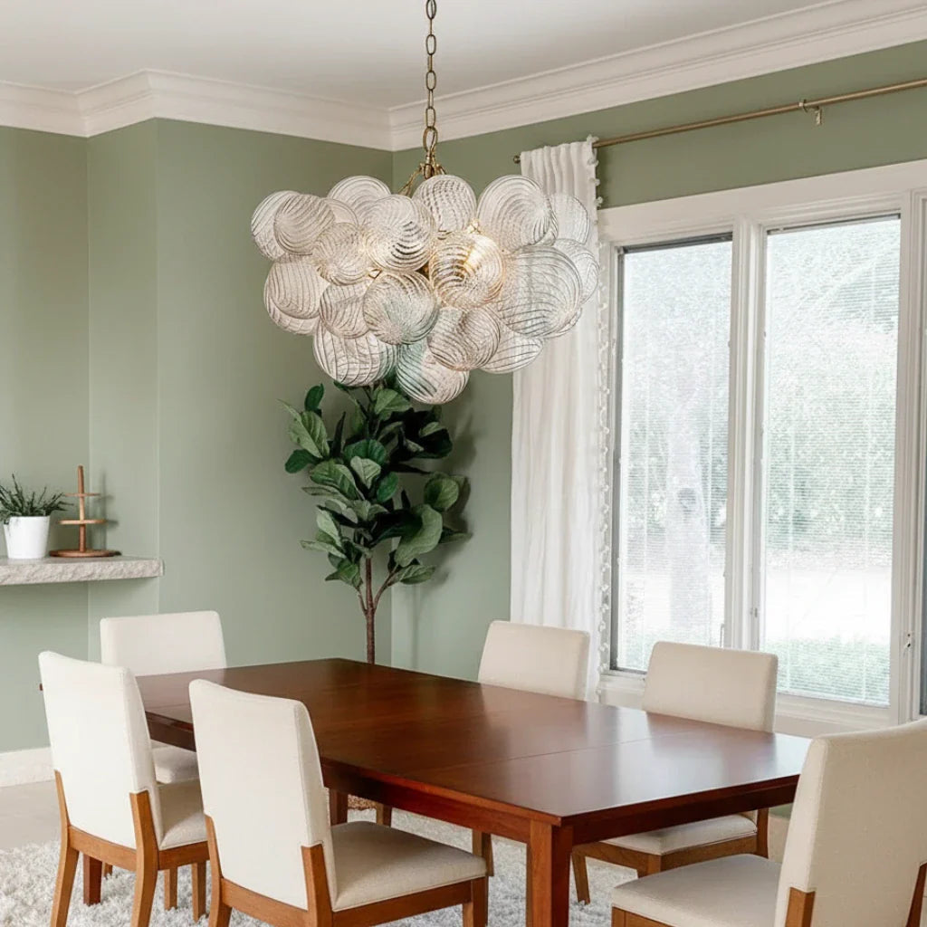 Eleni Clear Ribbed Glass Bubble Chandelier