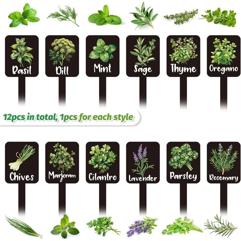 Acrylic Plant Labels Waterproof 12-Piece Set