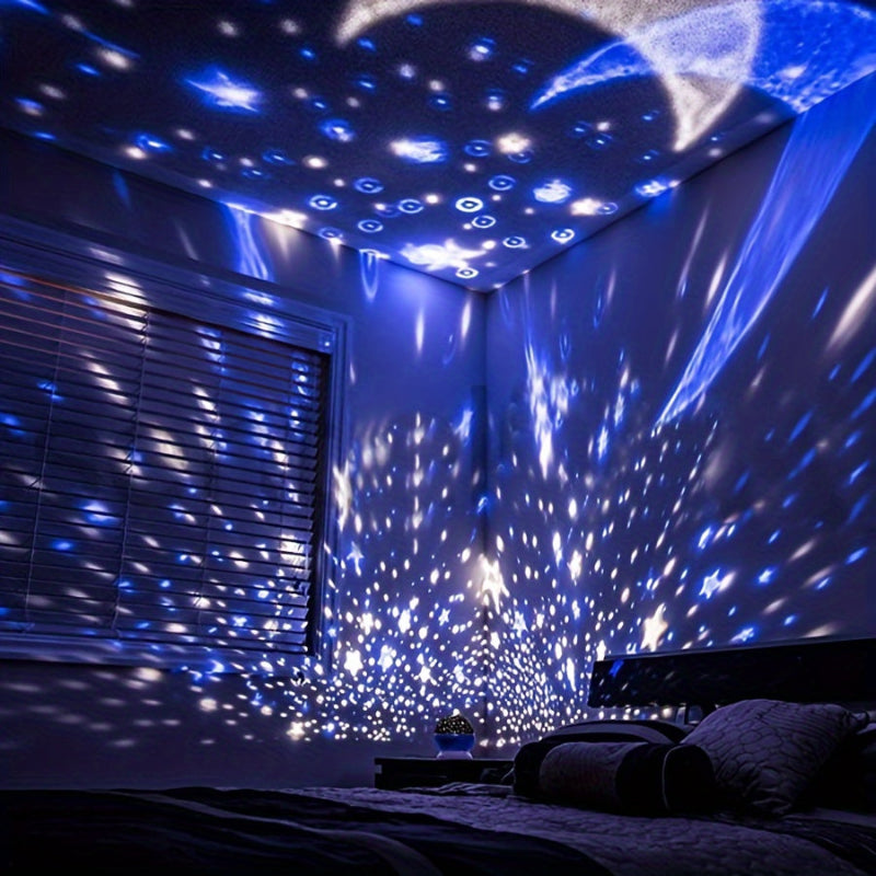 360° Starry Sky Projector with 12 Color Variants – LED Galaxy Night Light