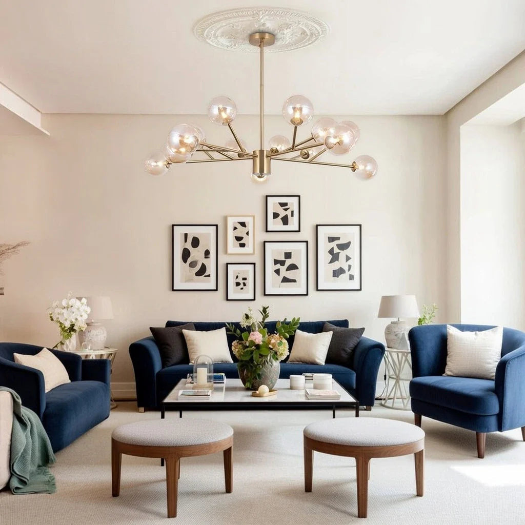 Zinnia 15-Light Mid-Century Bubble Chandelier