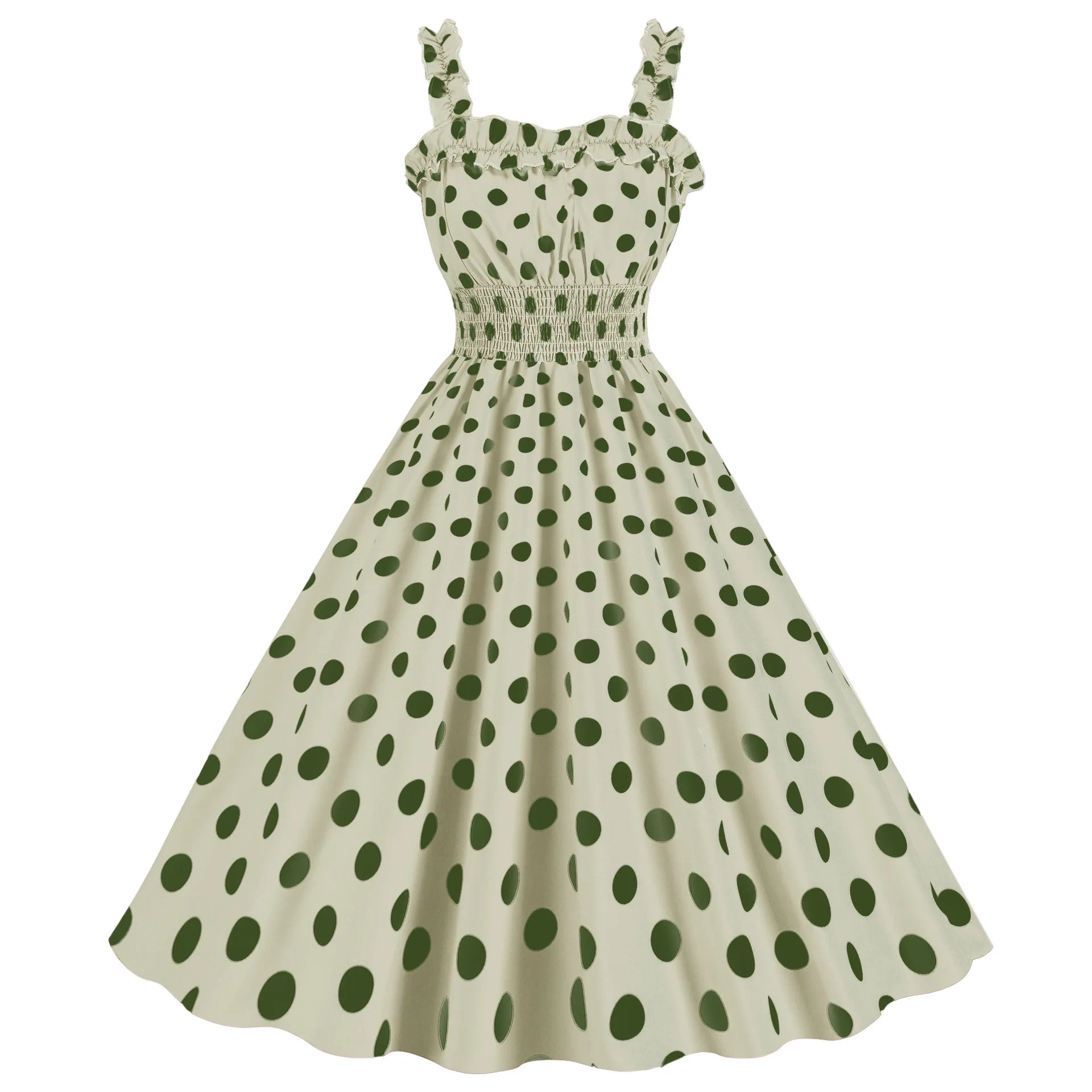 Elegant Women Polka Dot Dress Summer Hepburn 1950s 60s Vintage Sexy Halter Rockabilly Retro Party Office Dresses 2026 Robe Pinup