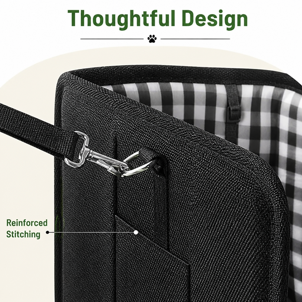 DogBedHouse Seat Belt Support & Anti-Slip Dog Booster Seat