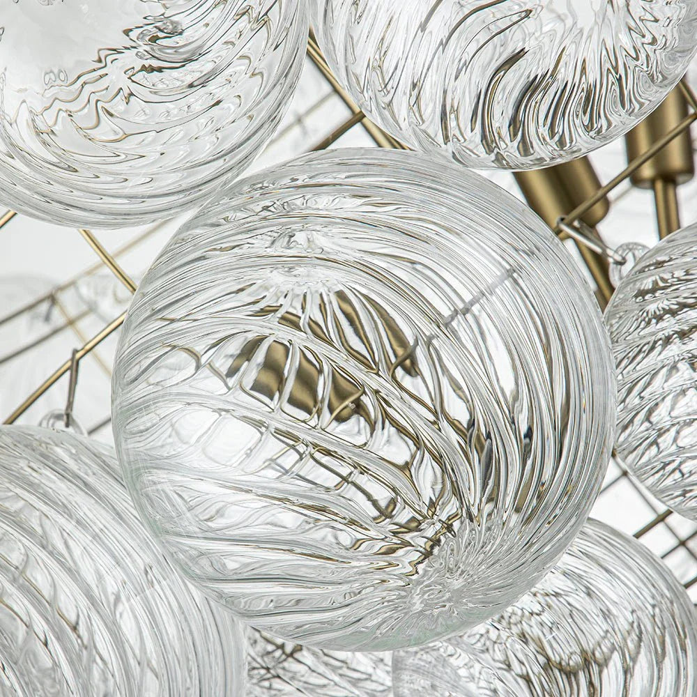 Eleni Clear Ribbed Glass Bubble Chandelier