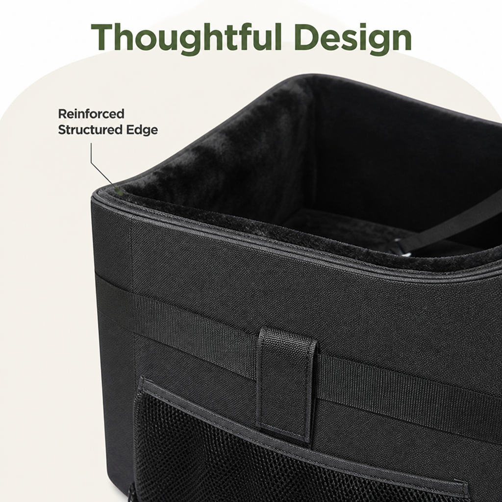 DogBedHouse Padded Elevated Dog Car Booster (Removable Washable Cover)