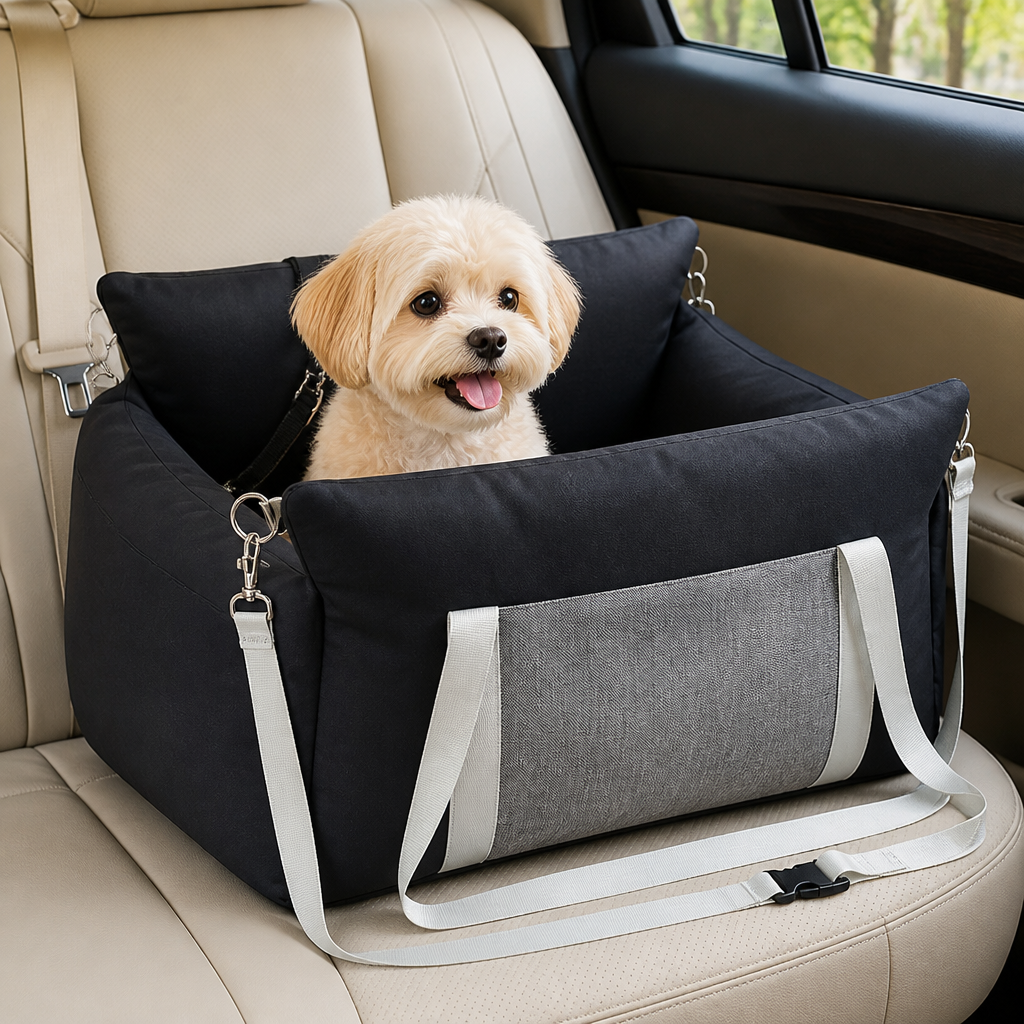 DogBedHouse Safety Harness & Multi-Carry Booster Seat (Fits Front & Back Seats)