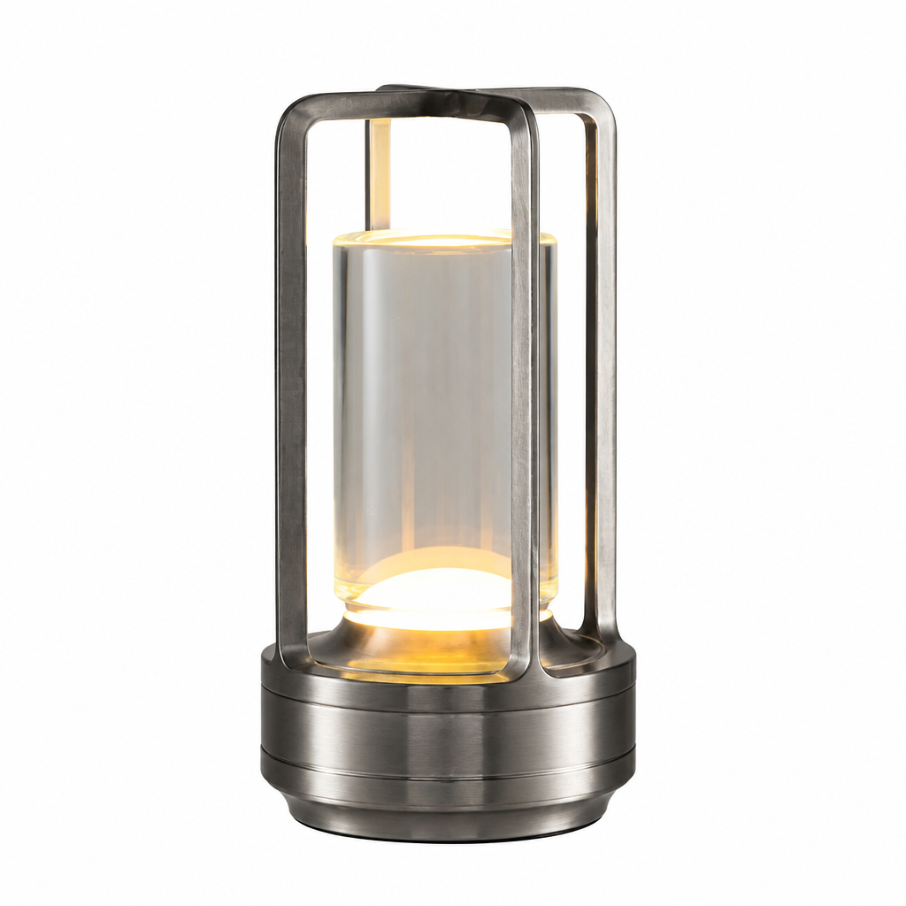 Table Lamp | Touch Sensor LED Color-Changing | Acrylic & Aluminum, USB Rechargeable Night Light