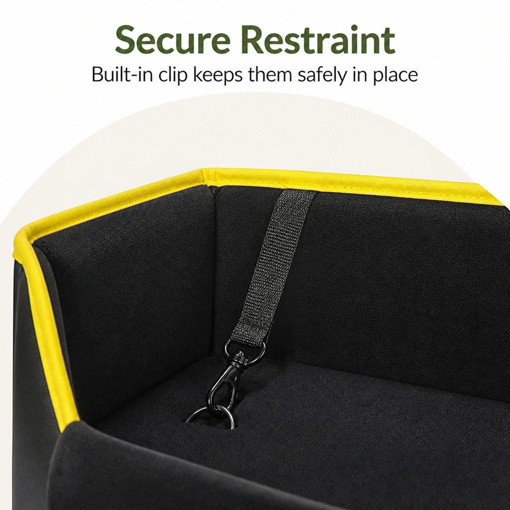 DogBedHouse Patent Safe Buckles & Clip-On Leash Booster Seat