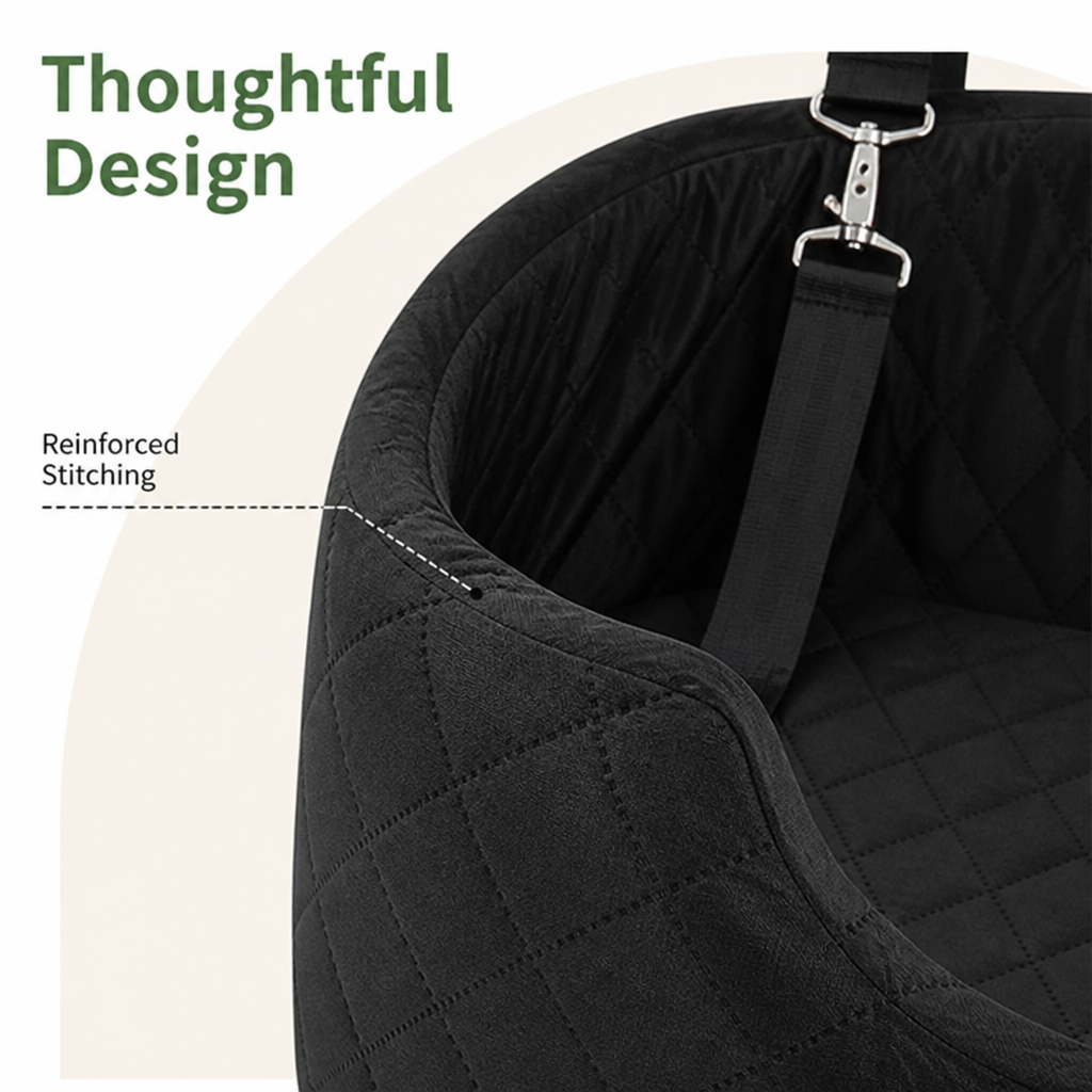 DogBedHouse D30 Rebound Sponge Car Seat Booster (Removable Washable Cover)