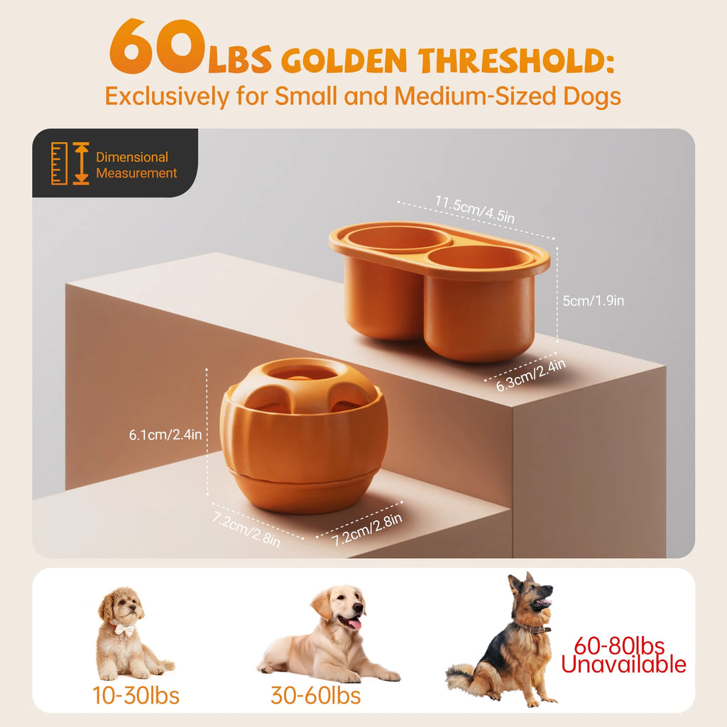 Food-Grade Silicone & Natural Rubber Dog Treat Toy (Ball + Tray)