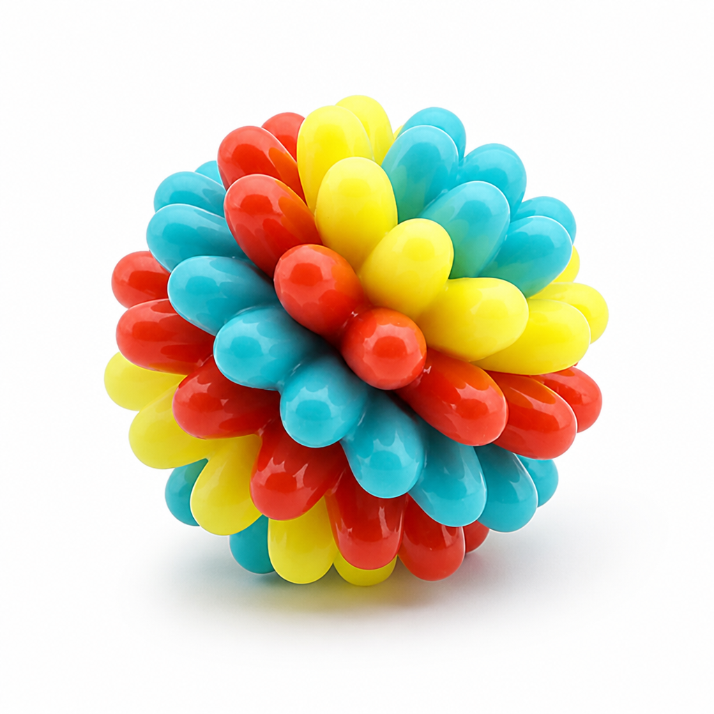 Durable Solid-Core Dental-Cleaning Dog Ball Toy