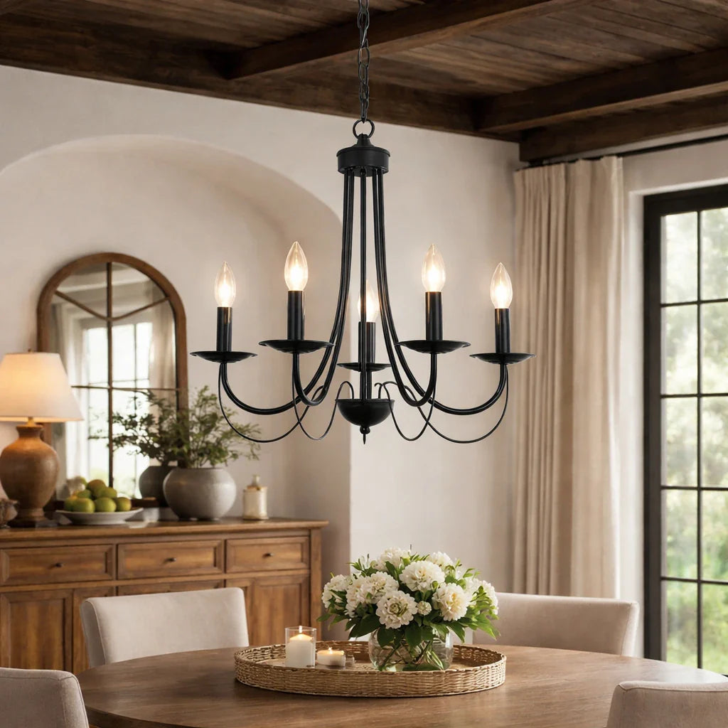 Fiona Candle Style Metal Chandelier Ceiling Light