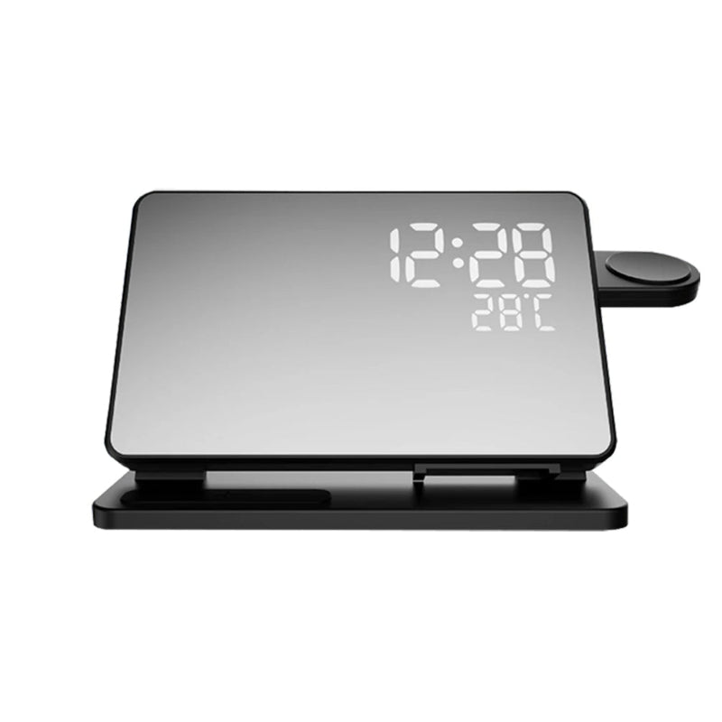 3-in-1 Wireless Charging Station with Alarm Clock – Compatible with iPhone, Watch & AirPods