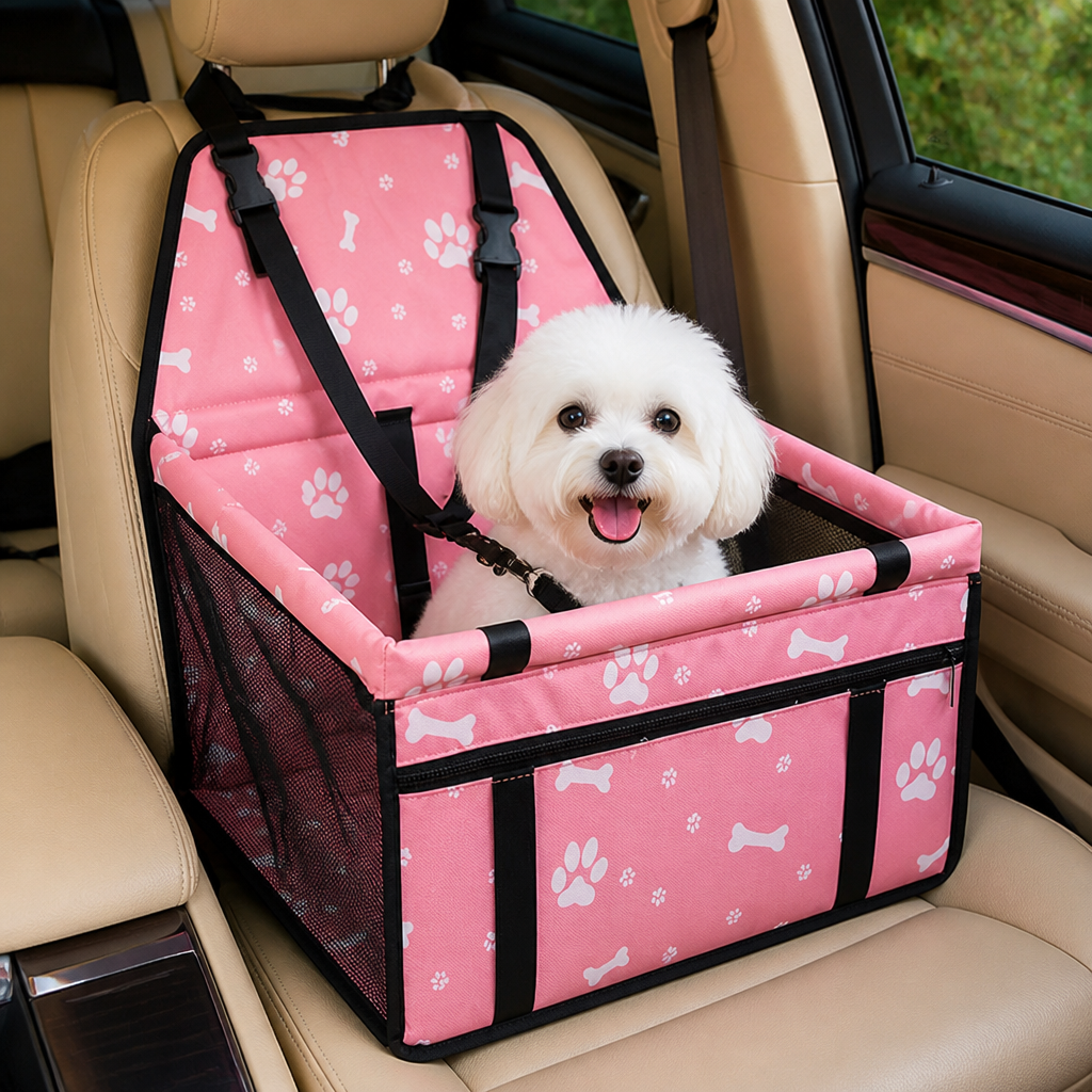 DogBedHouse Adjustable Safety Strap Dog Car Seat (Foldable)