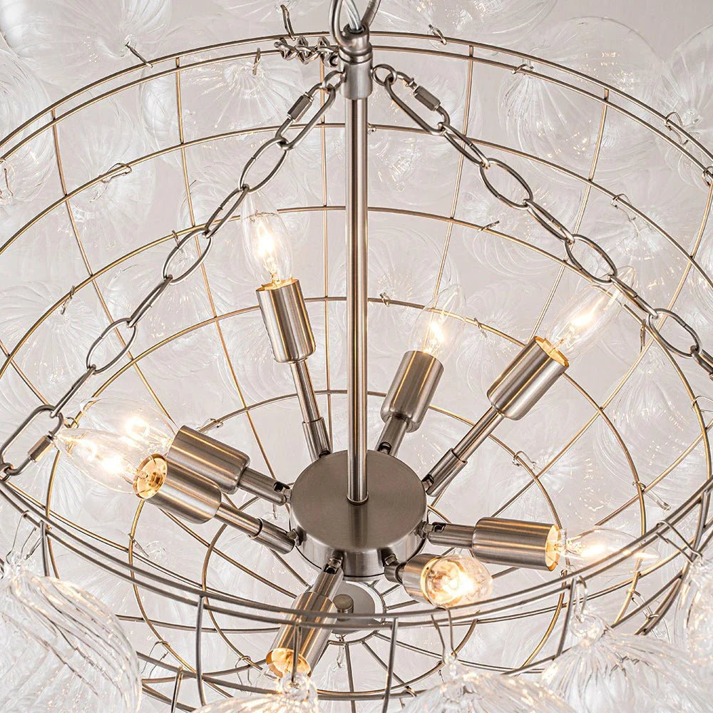Eleni Clear Ribbed Glass Bubble Chandelier