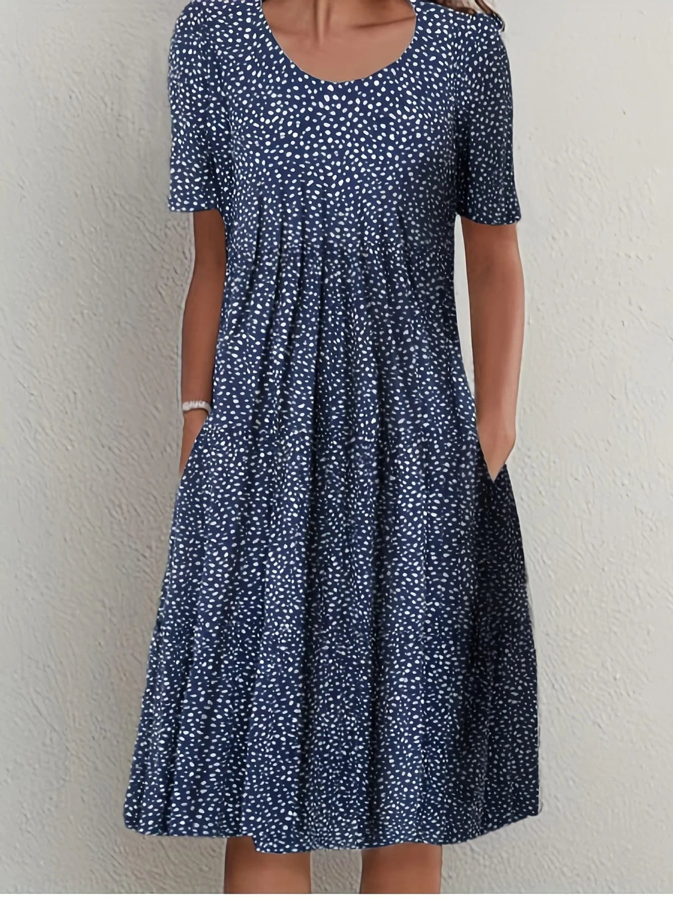 Elegant Women's Short-Sleeved round Neck Dress Printed Large Skirt  Summer 2026 New Collection Fashionable Casual Maxi Dress