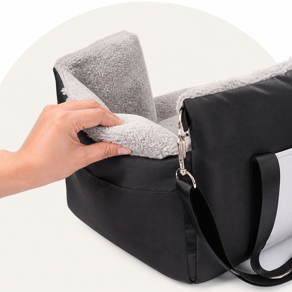 DogBedHouse Double Seat Belts & Washable Dog Car Seat (Small Dog)