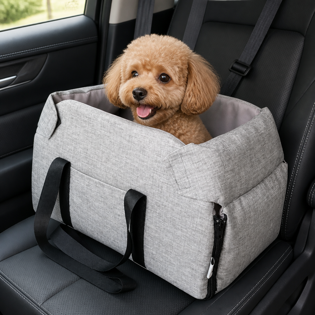 DogBedHouse Portable Waterproof & Washable Car Booster Seat (Removable Pad)