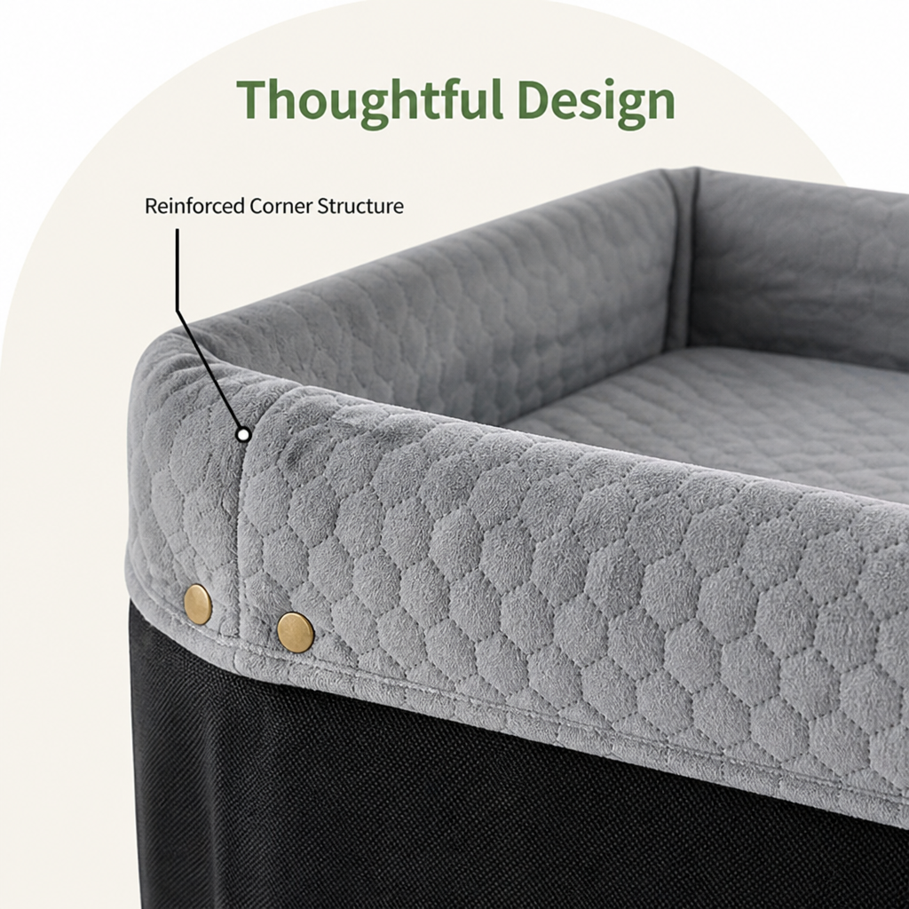 DogBedHouse Non-Slip Memory Foam & Adjustable Straps Booster Seat (Removable Cover)