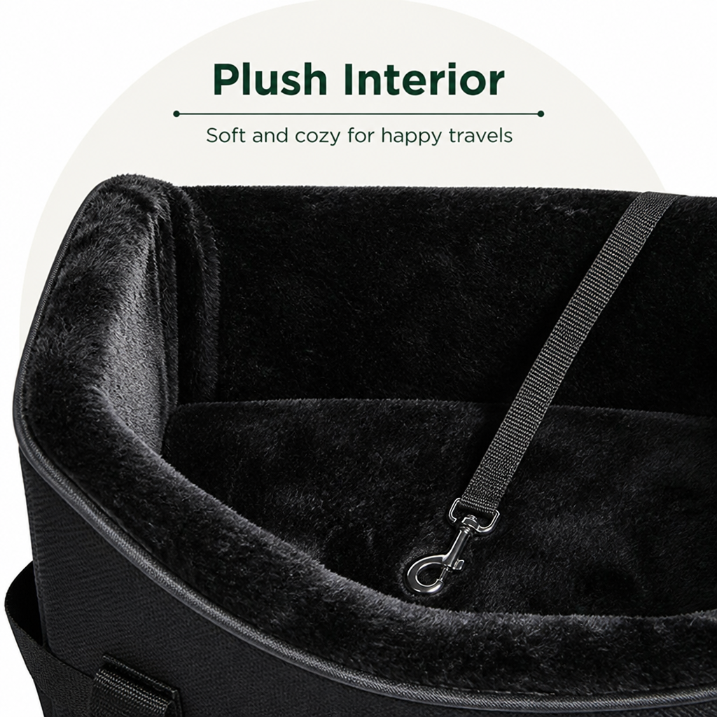 DogBedHouse Padded Elevated Dog Car Booster (Removable Washable Cover)