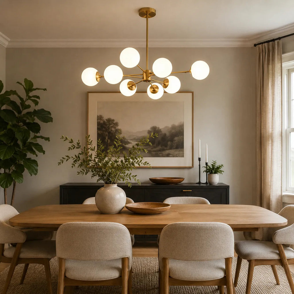 Yvonne Mid-Century Bubble Glass Sputnik Chandelier
