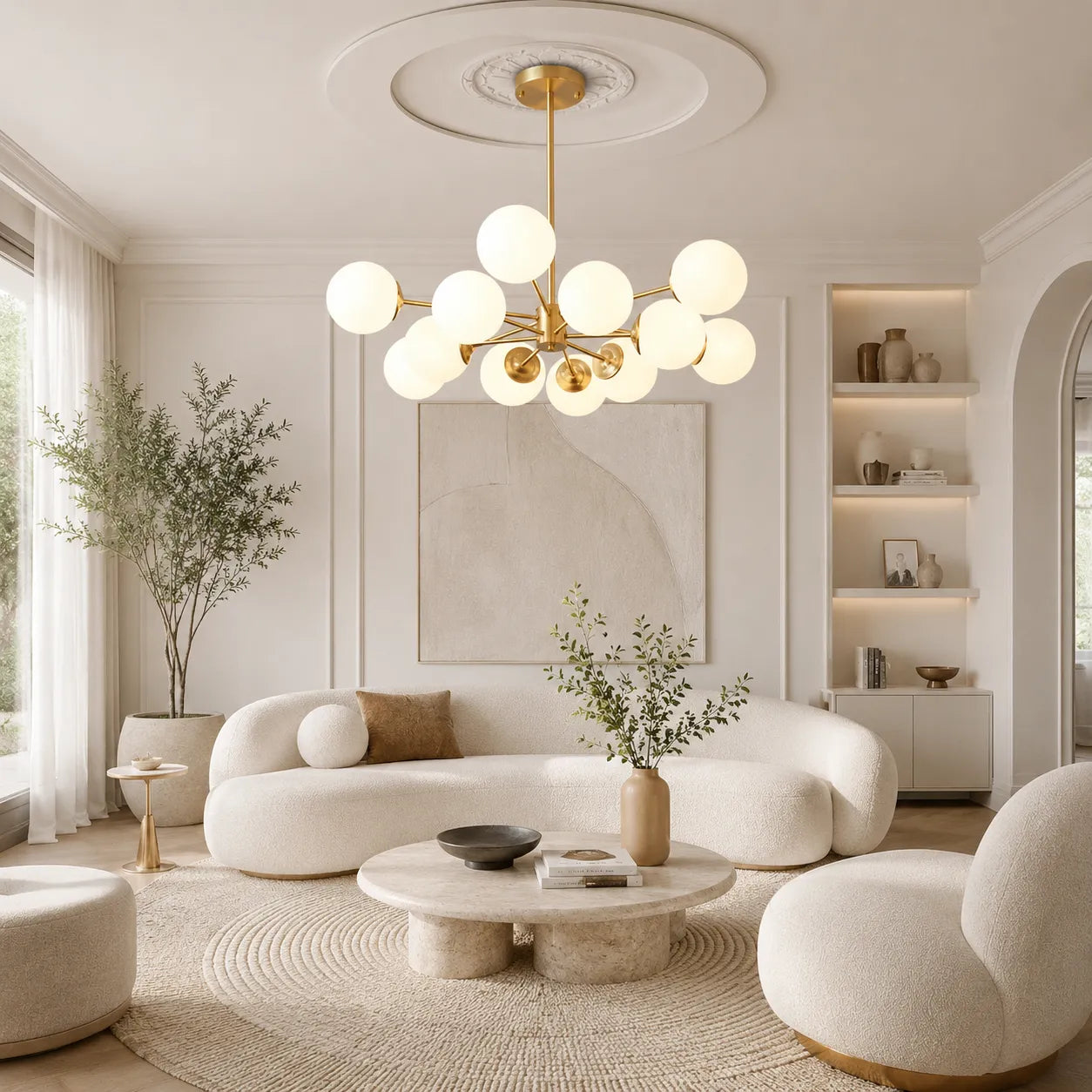 Magnus 12 Light Mid-Century Bubble Sputnik Chandelier