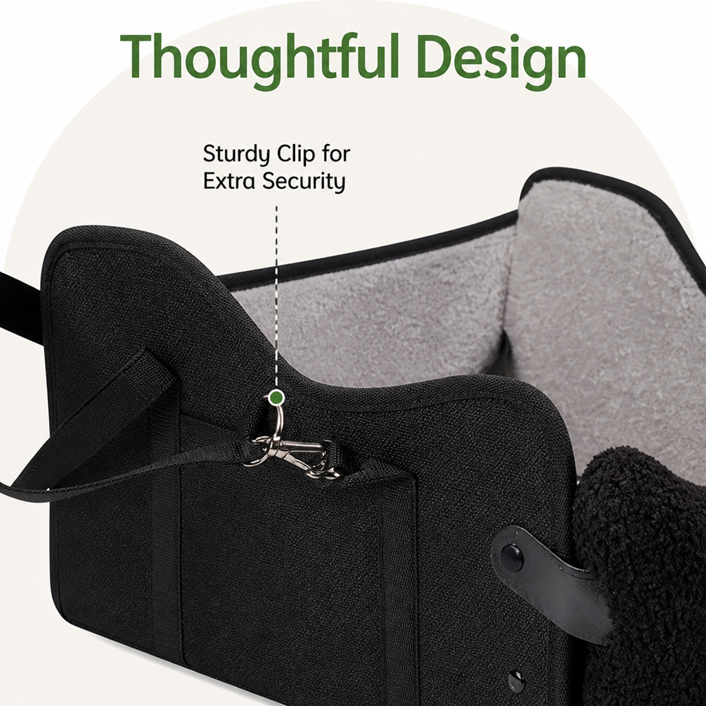 DogBedHouse Adjustable Height & Safety Harness Car Booster Seat